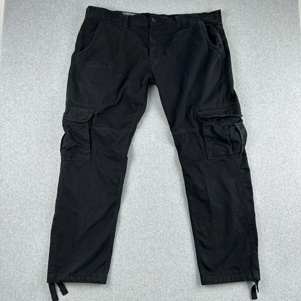 Jordan Craig Cargo Pants Men 42/34 Black 5656M.2 Cotton Utility Tactical Pockets